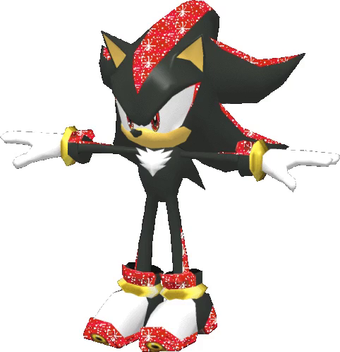 shadow the hedgehog with glitter on his gay flashlights while t-posing