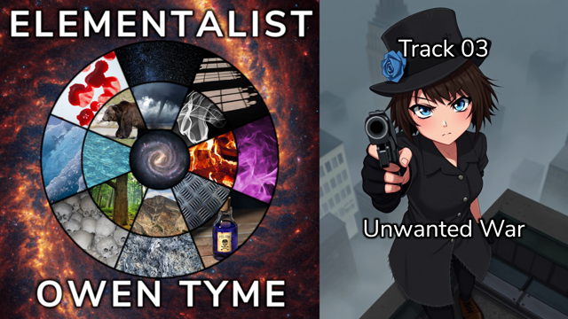A simple video for Elementalist track 03: Unwanted War. You can learn more about the album on my blog: https:// owentyme.us/blog/elementalist- 1.html Unwanted War is copyright 2026