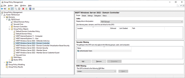 Screenshot: The Microsoft baselines are implemented as a Group Policy, with the option of flexible configuration.