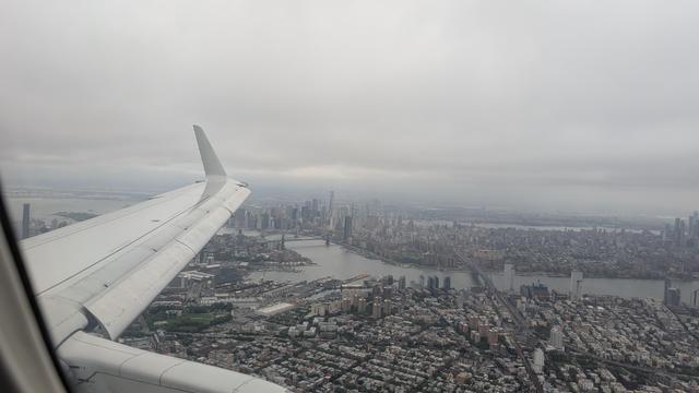 View of New York City (my home!!) from an airplane window