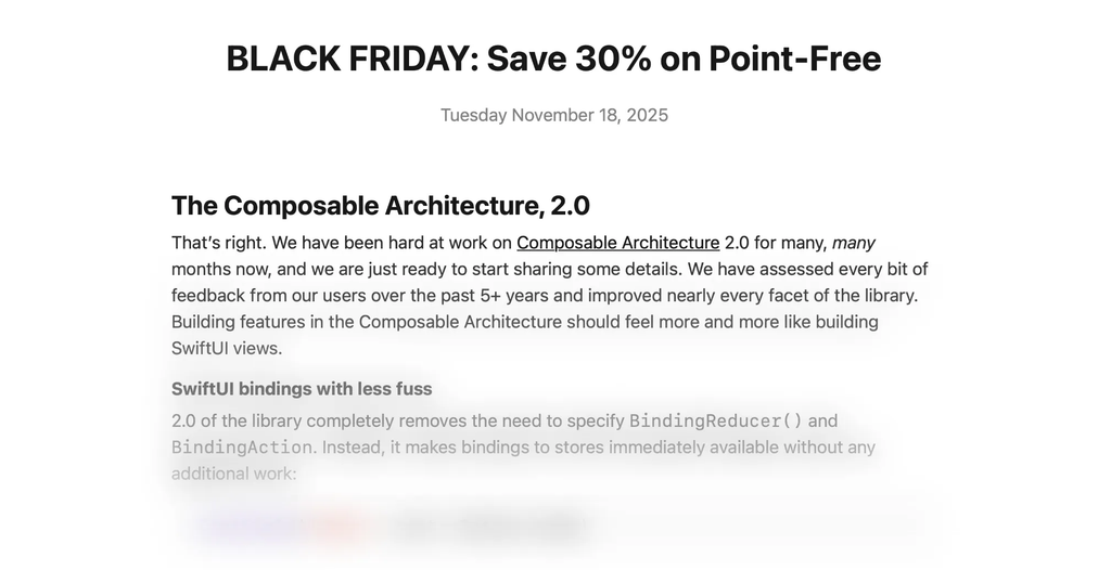 A screen shot of the blog post web site.