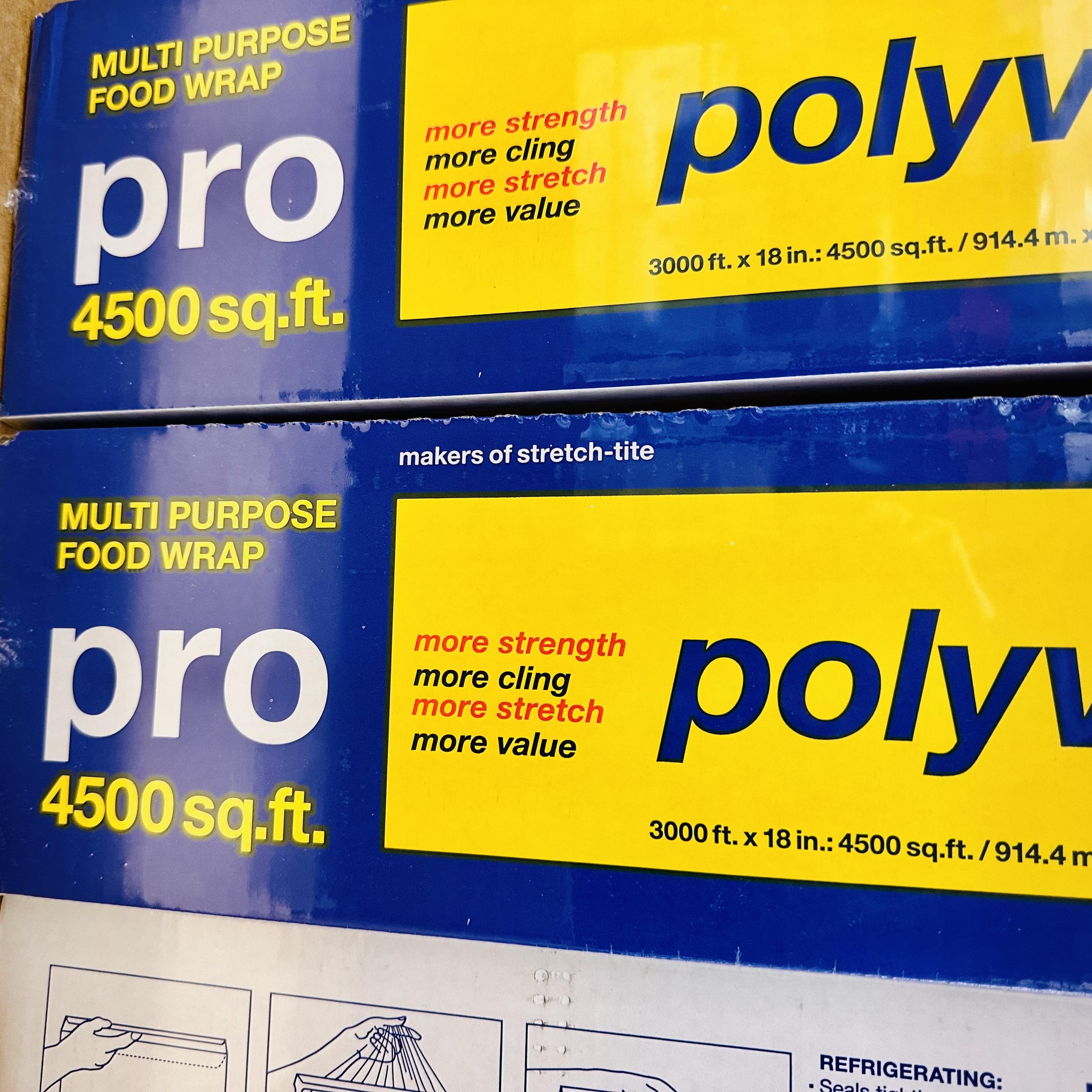 A photo of 4500 sq ft of food wrap at business Costco