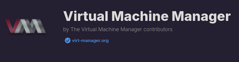 virt-manager with a verification badge on flathub.