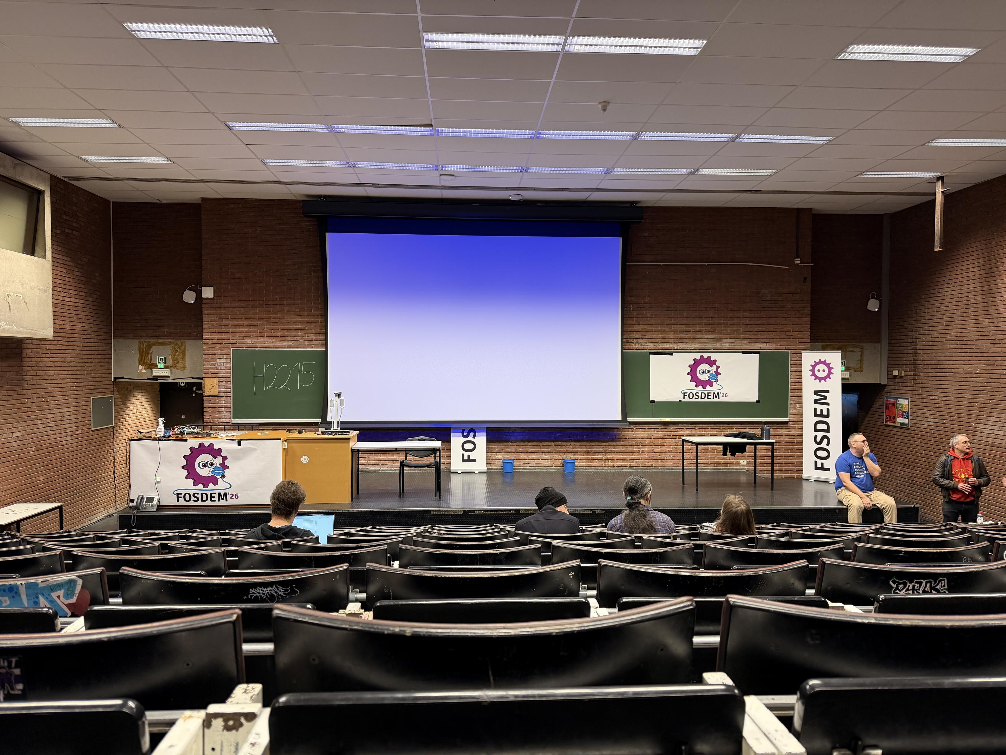 The Social web devroom quietly getting crowded before the first talks