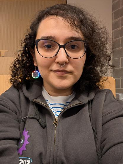 Girl wearing LED earrings