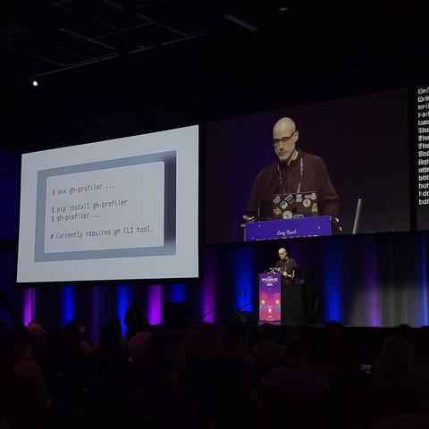 Eric Matthes presenting a lightning talk at PyCon US 2026