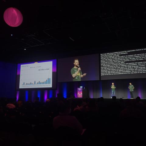 Seth Larson speaking at PyCon US 2026