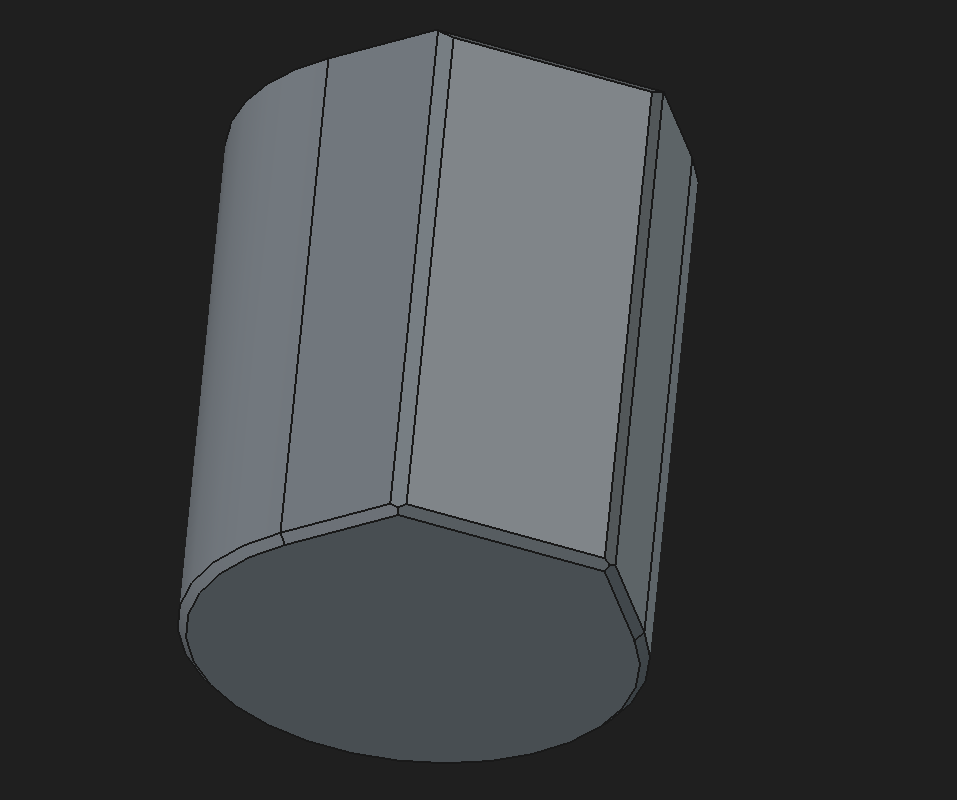 The same object from the back, but with angled edges on the back and bottom faces