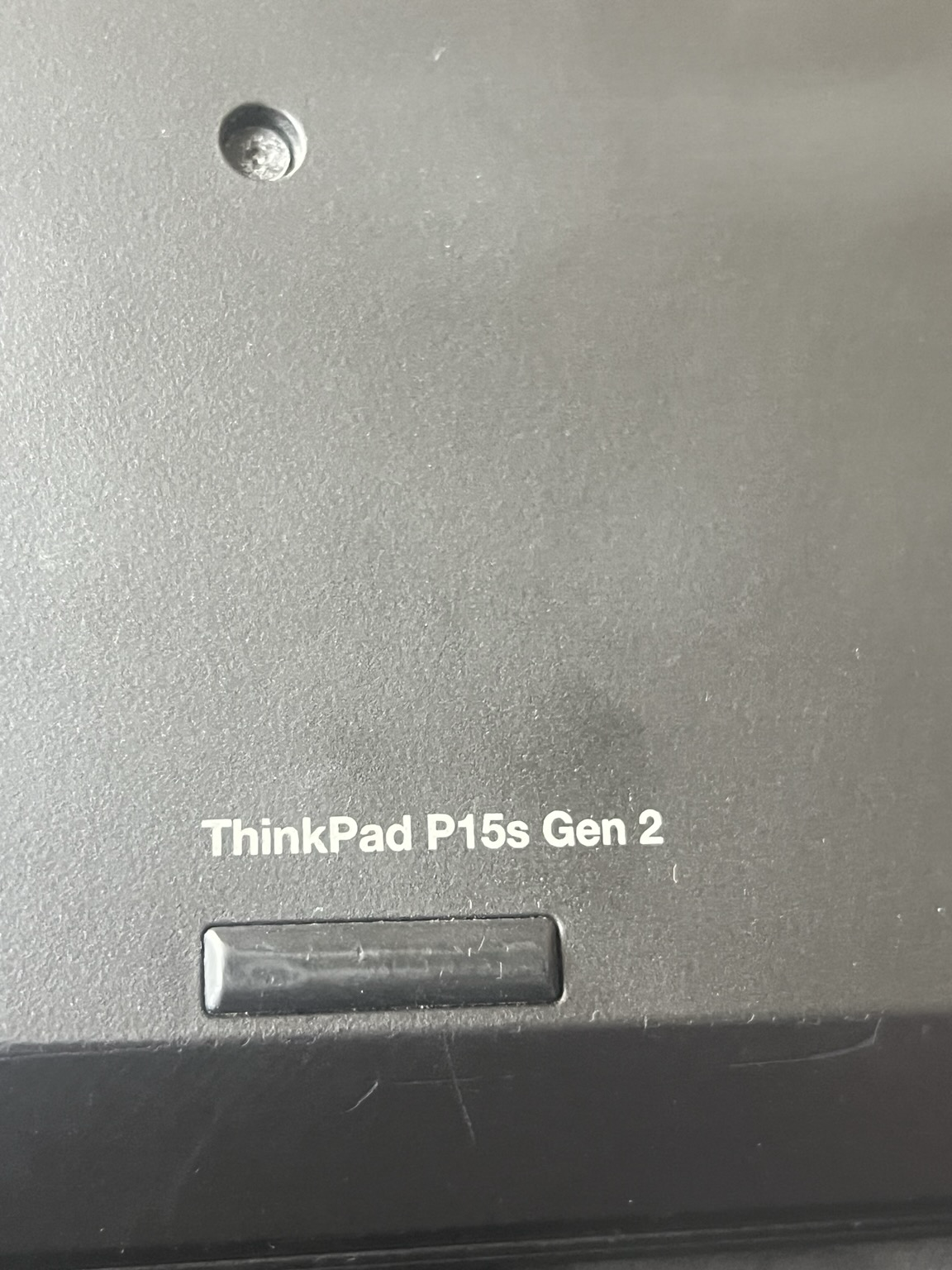 Photo of the model details on underside of the laptop. Thinkpad