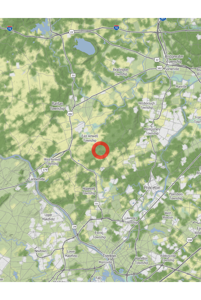 Map of the location of the observation: Rileyville Rd, Hopewell, NJ, US, (latitude: 40.42, longitude: -74.79).