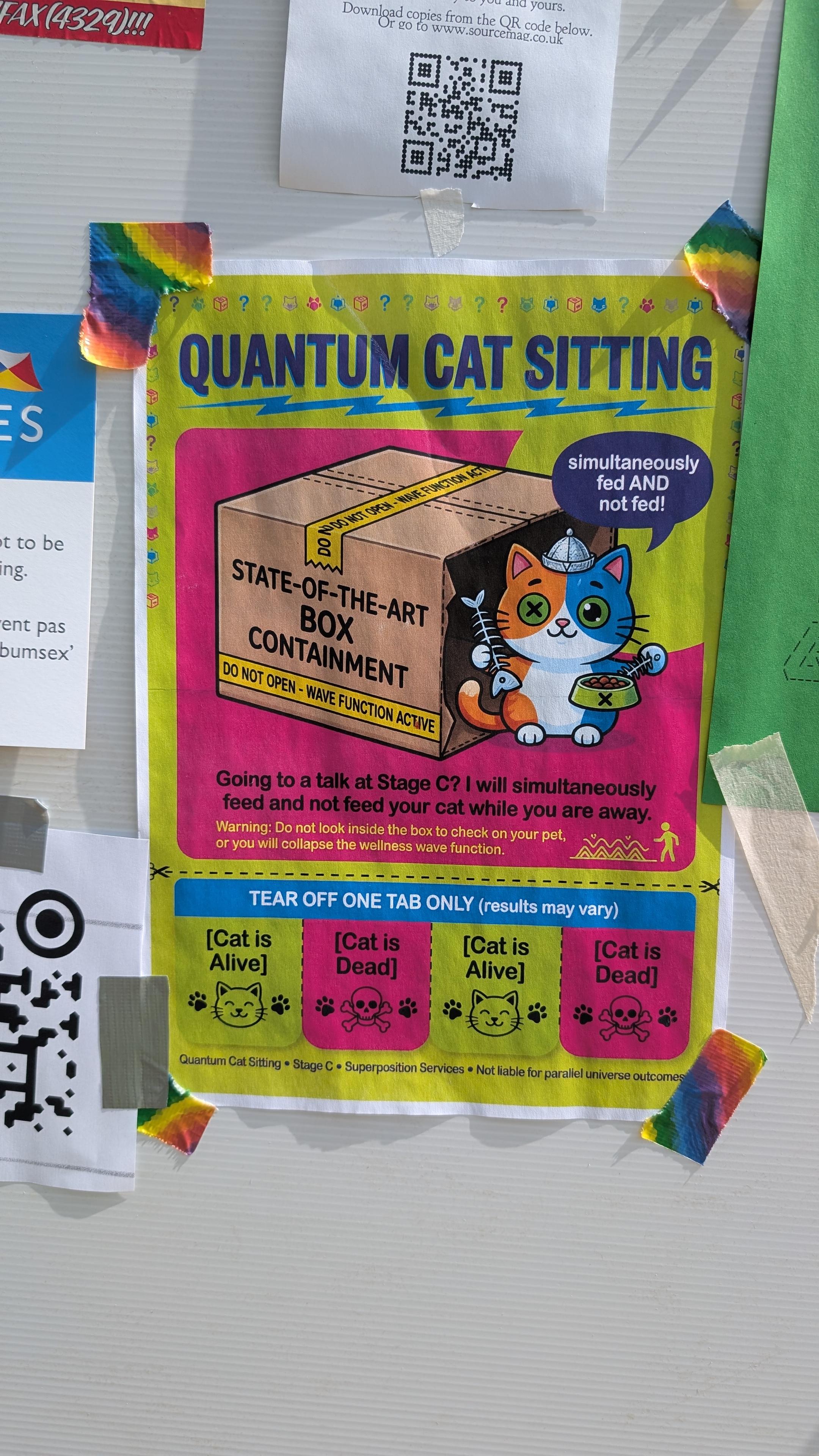 QUANTUM CAT SITTING 

simultaneously fed and not fed!