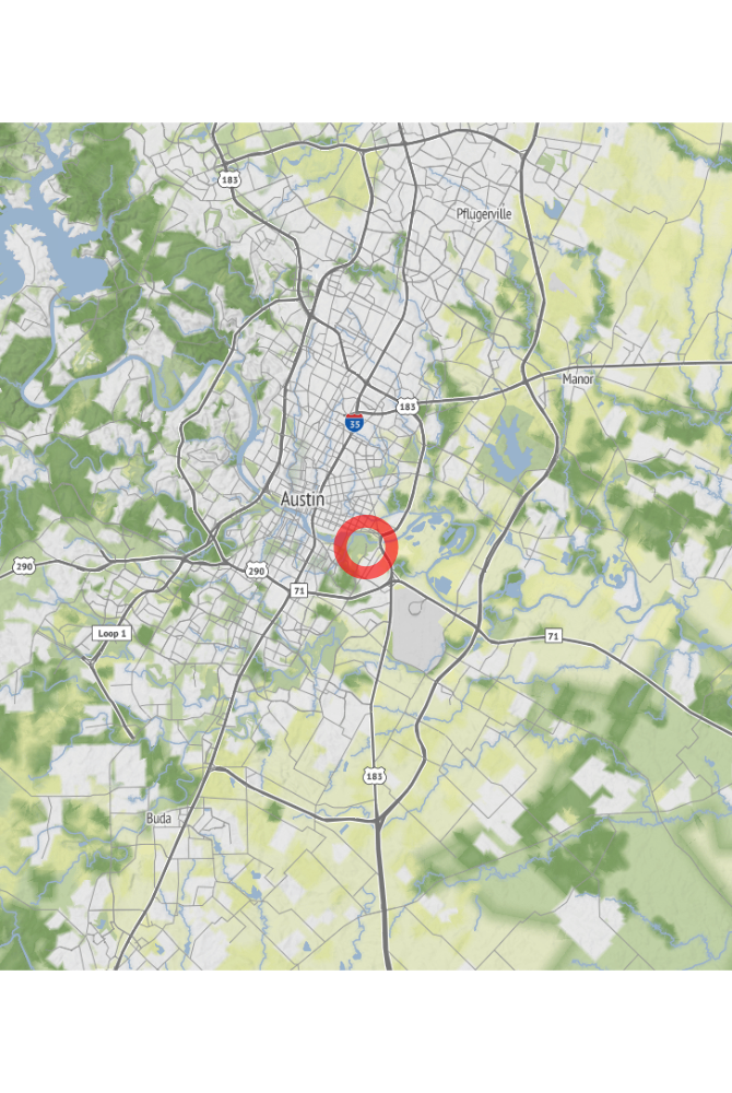 Map of the location of the observation: Pleasant Valley, Austin, TX 78741, USA, (latitude: 30.24, longitude: -97.7).