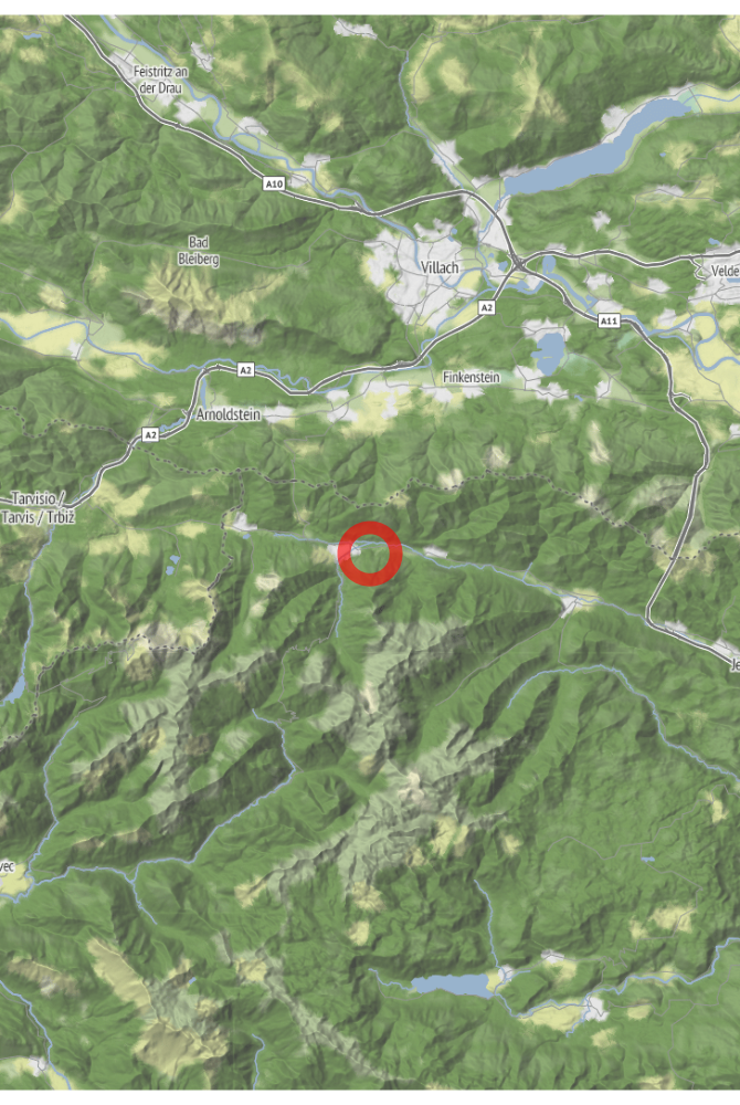 Map of the location of the observation: 4280 Log, Slovénie, (latitude: 46.48, longitude: 13.8).