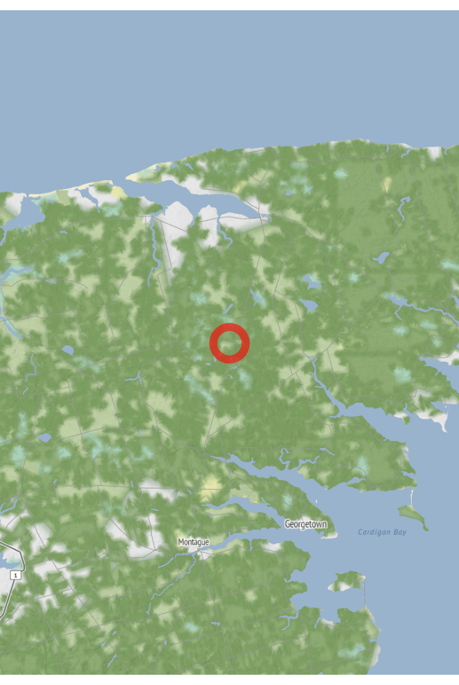 Map of the location of the observation: Prince Edward Island, Canada, (latitude: 46.32, longitude: -62.61).