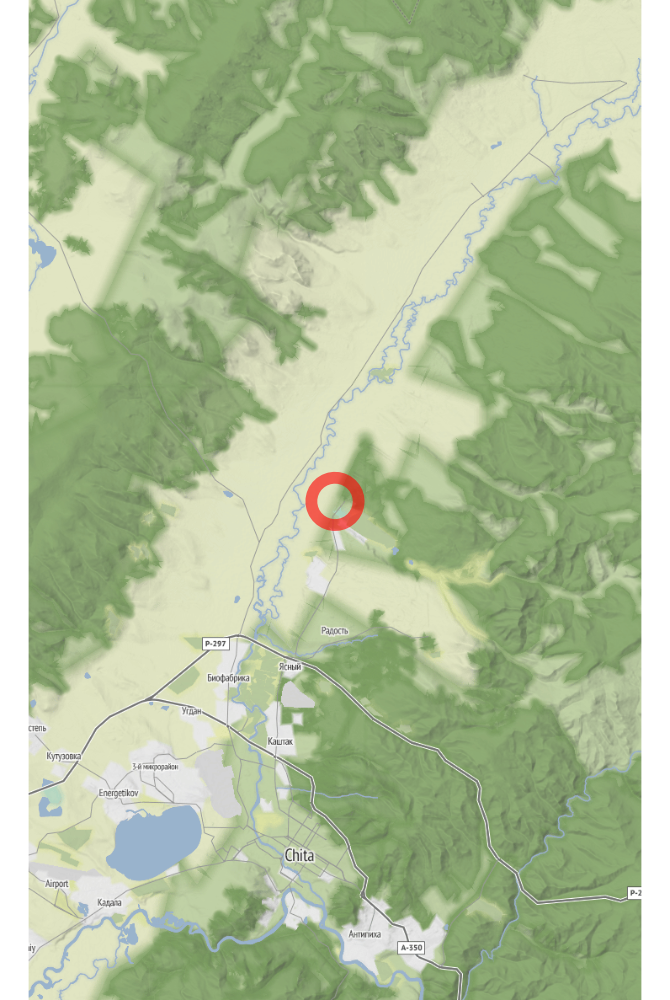 Map of the location of the observation: Карповка, Забайкальский край, Россия, 672513, (latitude: 52.21, longitude: 113.53).