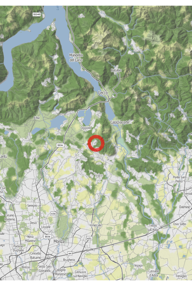 Map of the location of the observation: Lecco, Italie, (latitude: 45.76, longitude: 9.37).