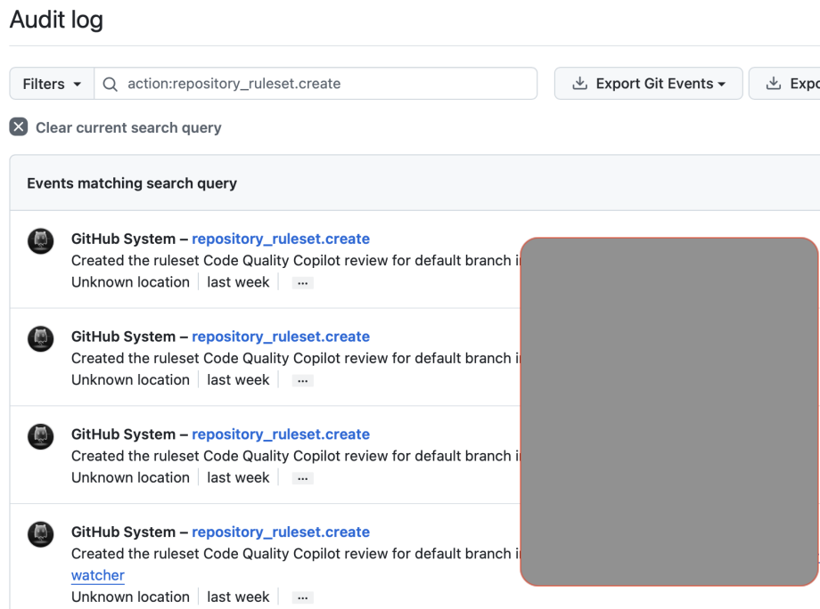 Github system added copilot PR review rulesets to all of our repositories, unasked.