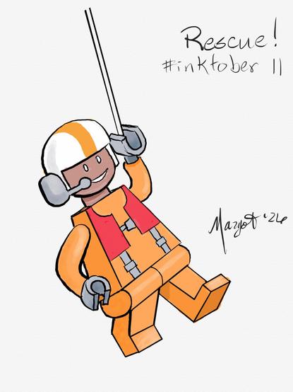 #inktober day 11 #inktobre jour 11 Rescue !