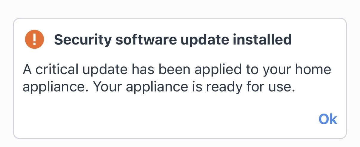 “Security software update installed”
